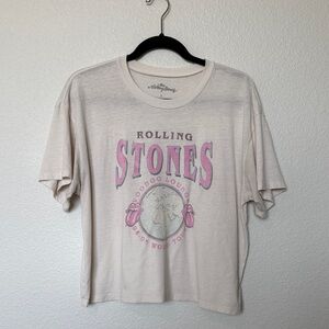 The Rolling Stones Pink and Cream Short Sleeve Tee